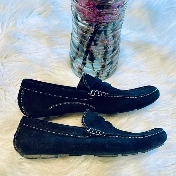 To Boot New York Adam Derrick Black Suede Loafers display picture 1